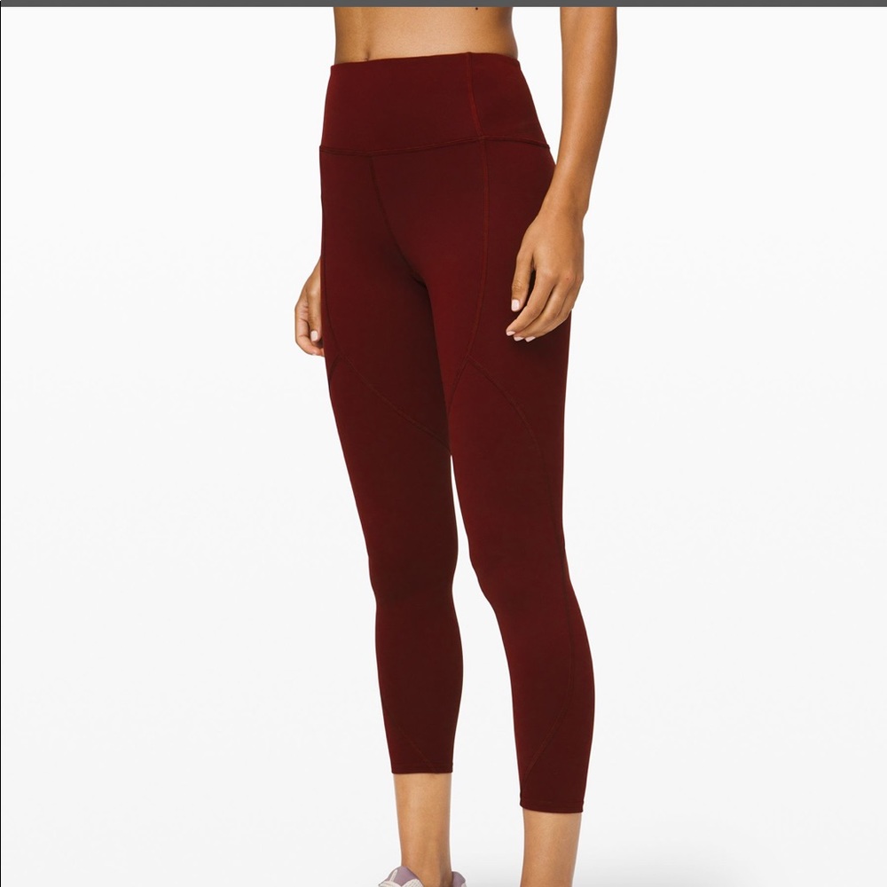 Lululemon to the beat high rise right 24 inch garnet